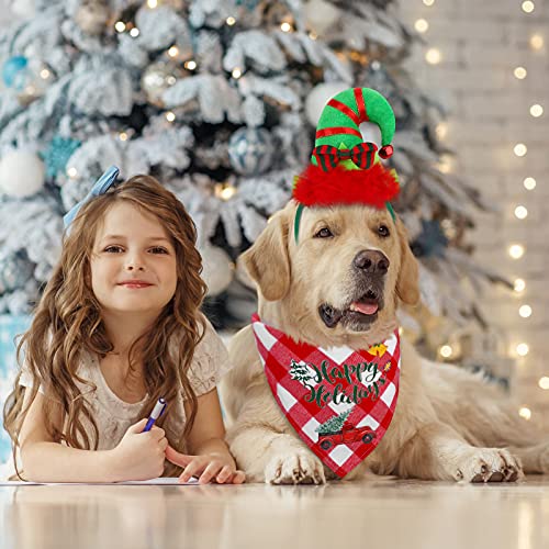 6 Pack Christmas Pet Scarf Antlers Headband and Santa Hat A521343