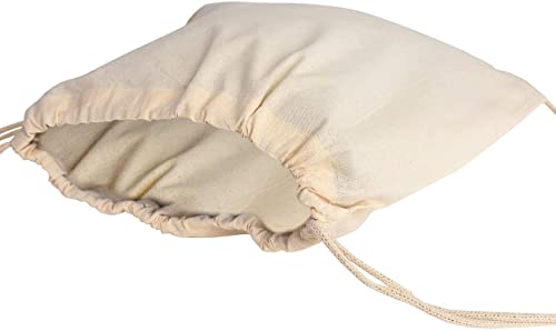 12 Pack Cotton Canvas Drawstring Backpack Bags N482620