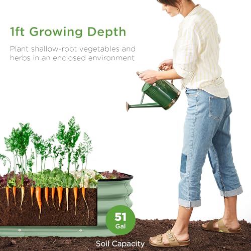 Charcoal 8x2x1ft Metal Raised Garden Bed C37846