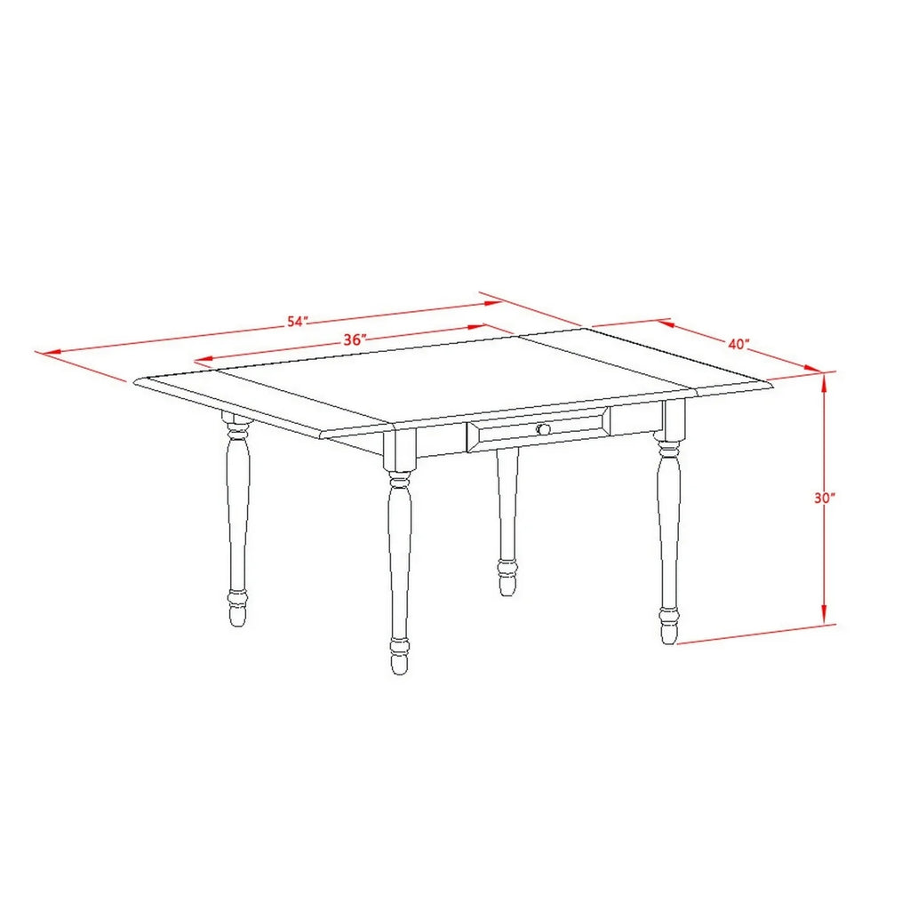 3 Piece Solid Wood Drop Leaf Dining Table Set with 2 Chairs Z819450