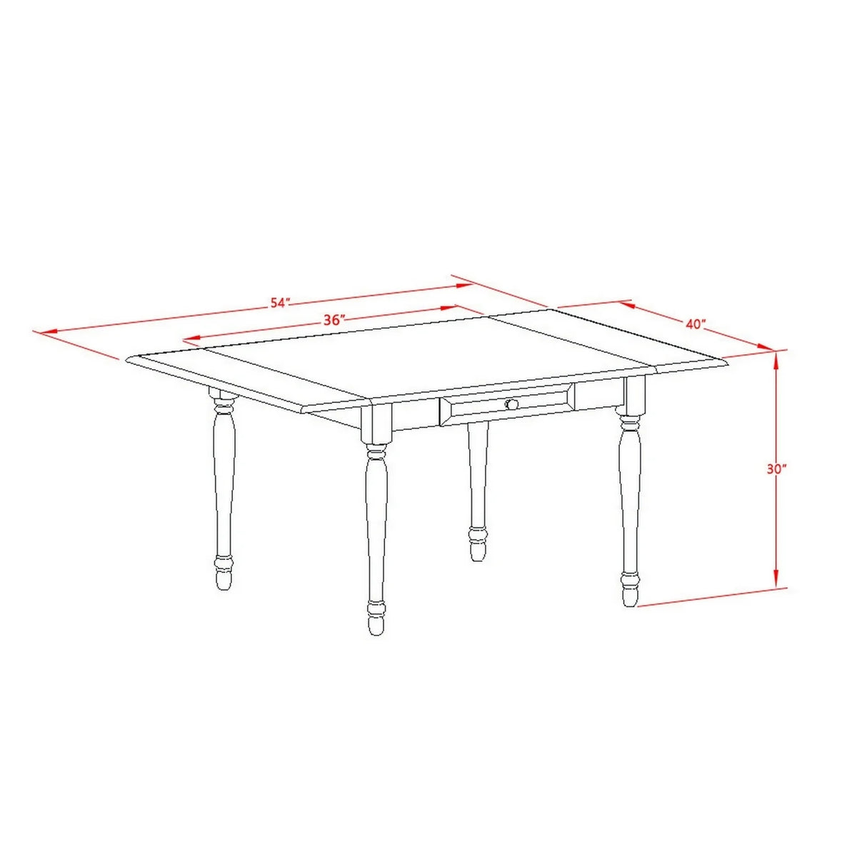 3 Piece Solid Wood Drop Leaf Dining Table Set with 2 Chairs Z819450