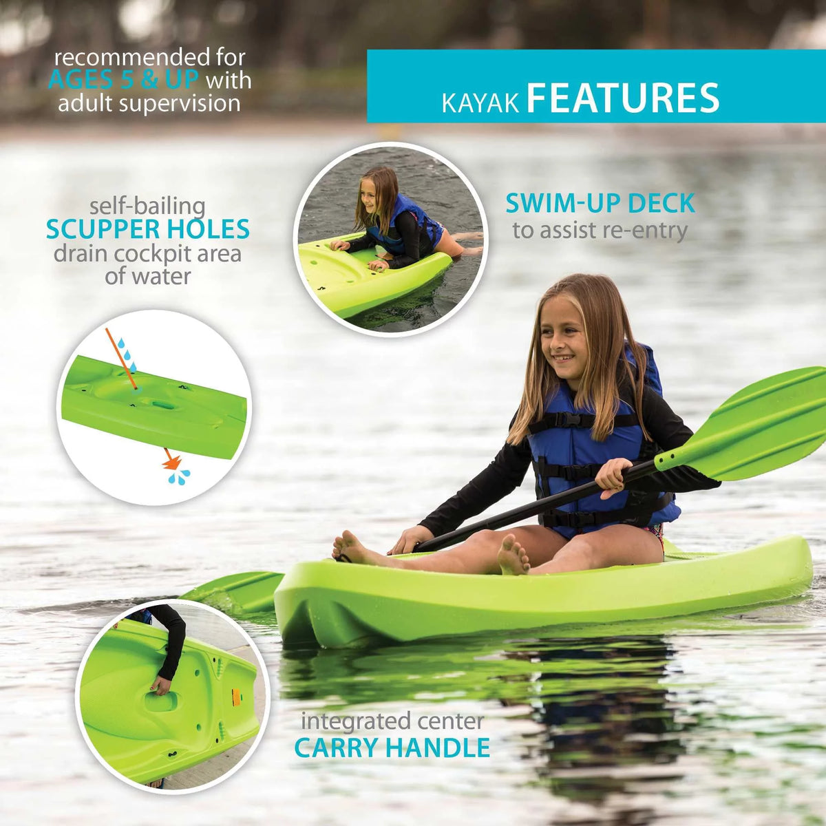 Lime Green Youth Kayak M75734
