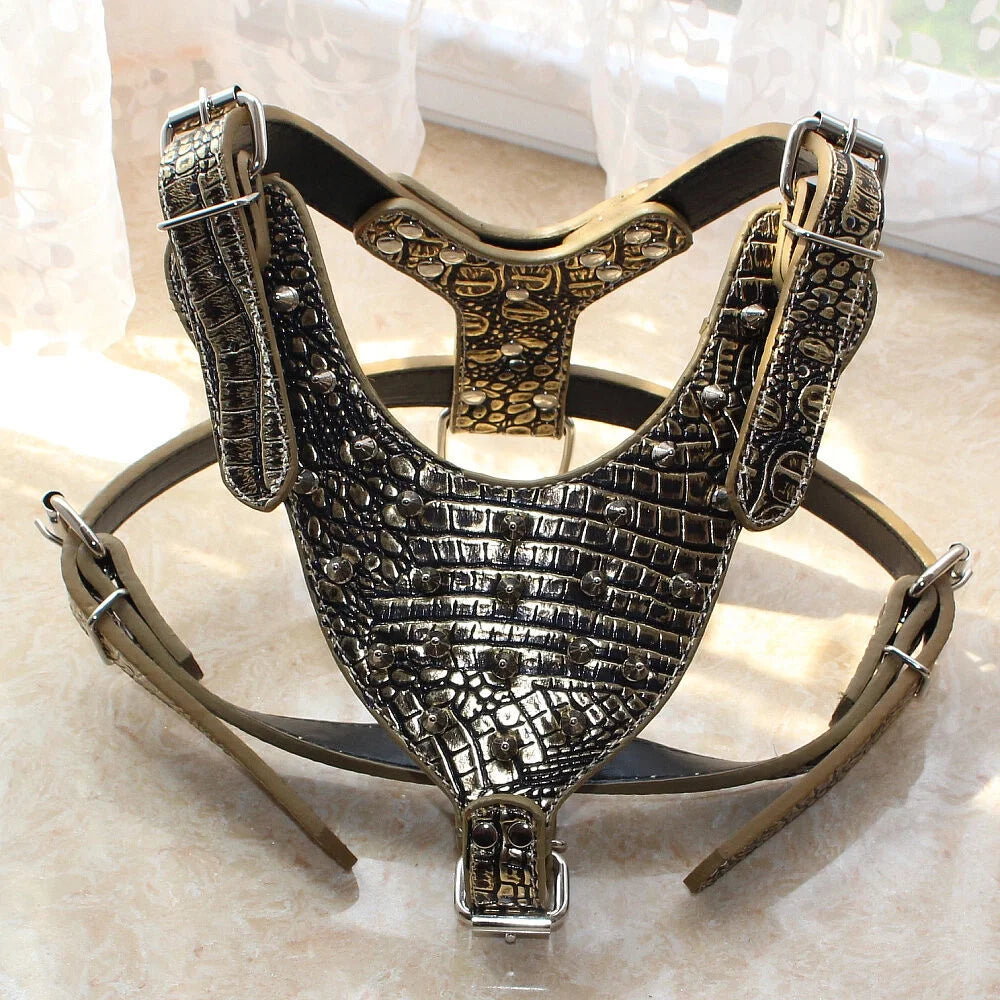 Spiked Studded Leather Dog Harness W452219
