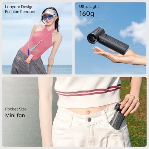 Portable Handheld Fan 5000mAh Rechargeable Black J738526