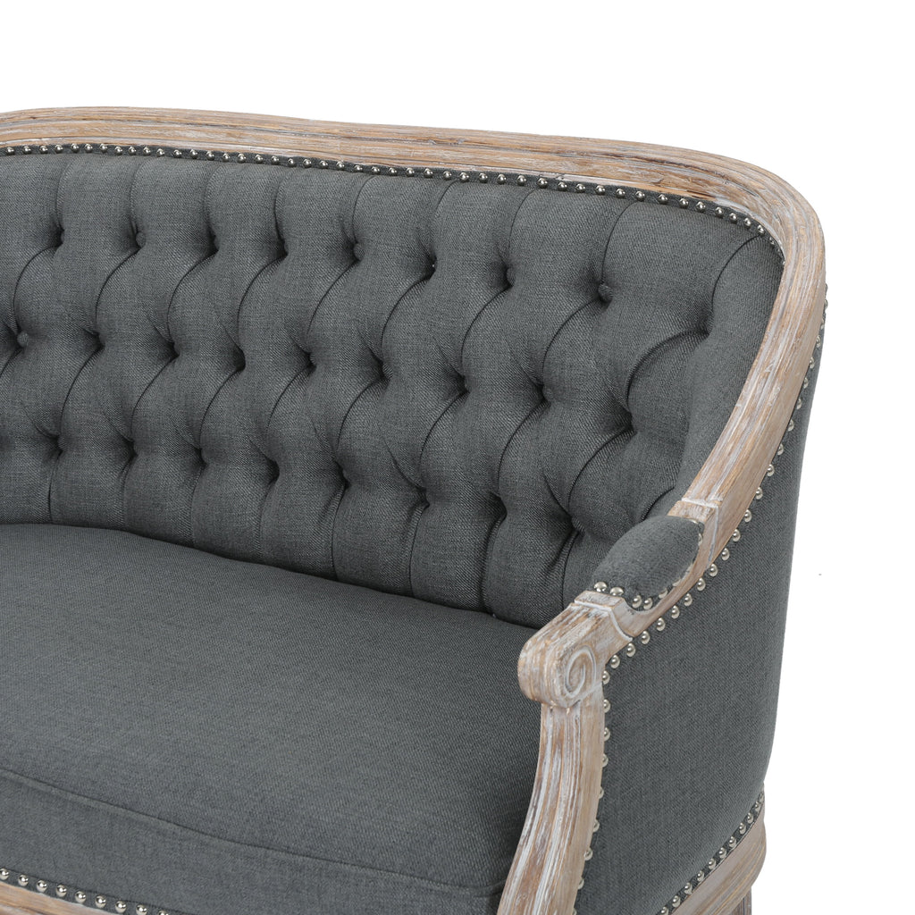 Dark Gray Fabric Loveseat W78036
