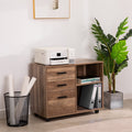 Rolling Office Cabinet with Drawers, Walnut P5771