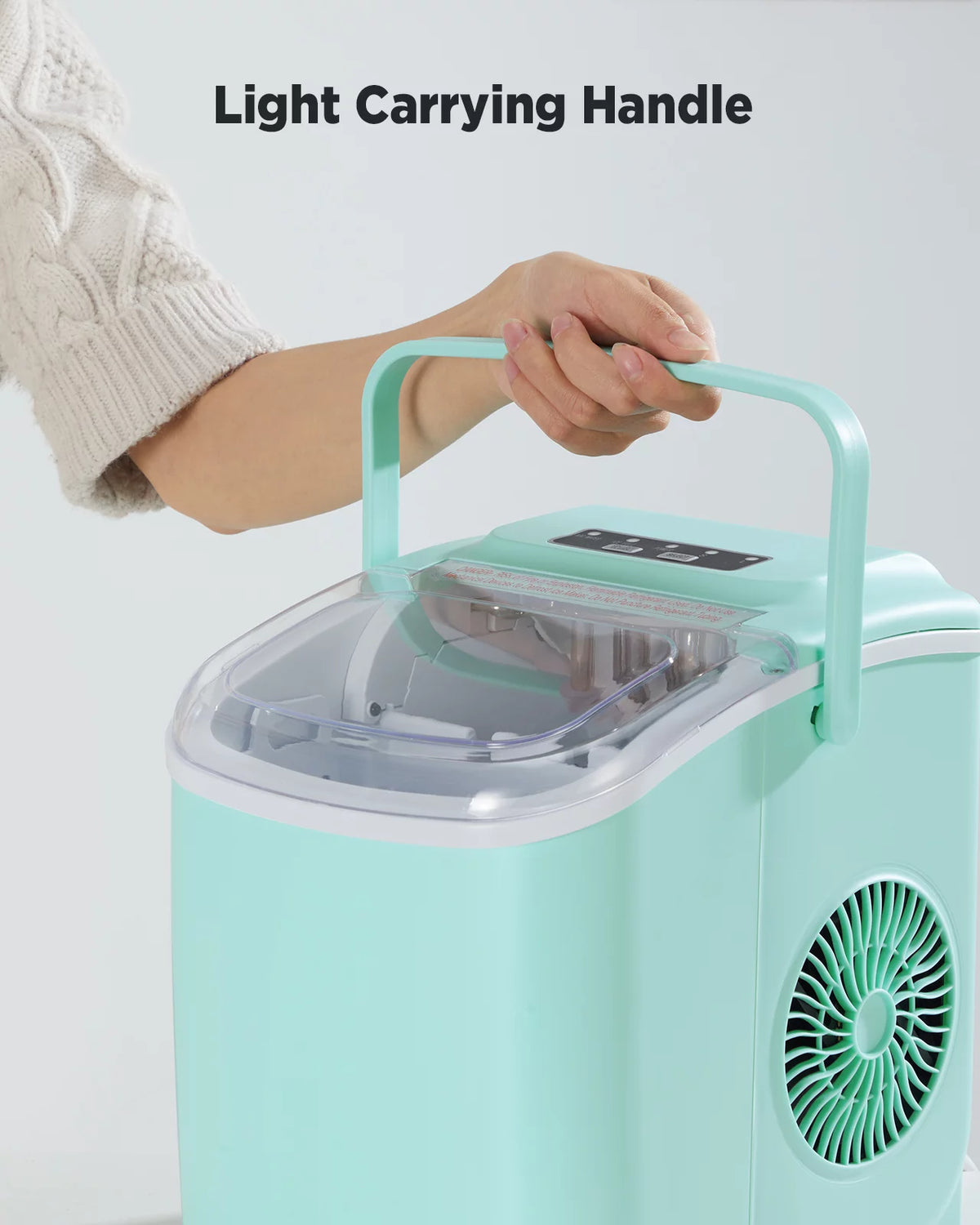 Green Countertop Ice Maker with Ice Scoop and Basket G32606