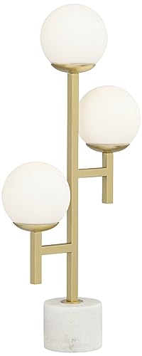 30" Tall Gold Marble Metal 3-Light Table Lamp V167