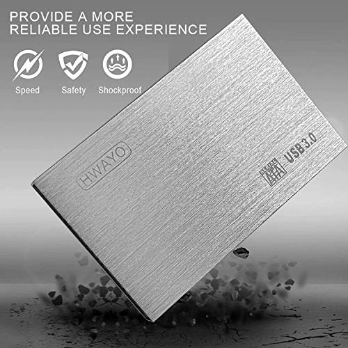 1TB Ultra Slim Portable External Hard Drive USB3.0 Silver C84391