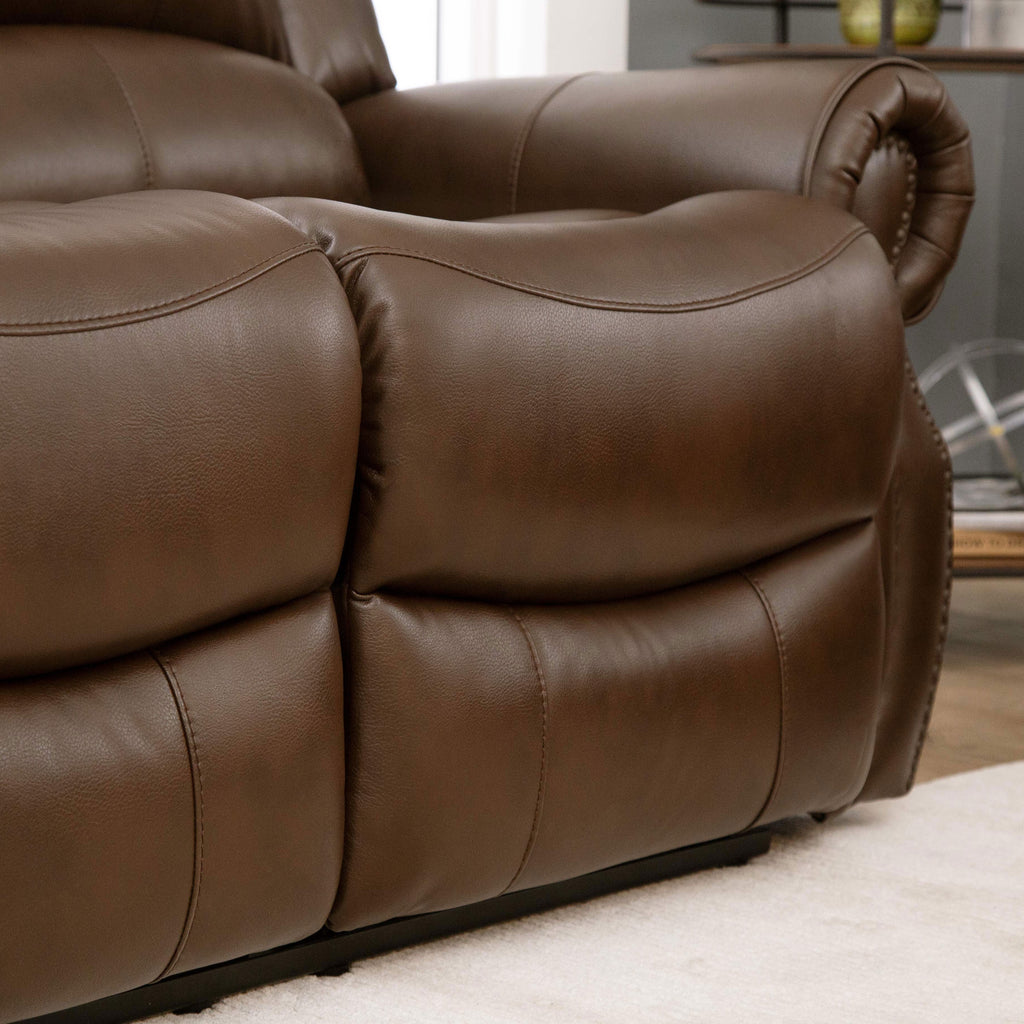 Camel Leather Reclining Loveseat T73309