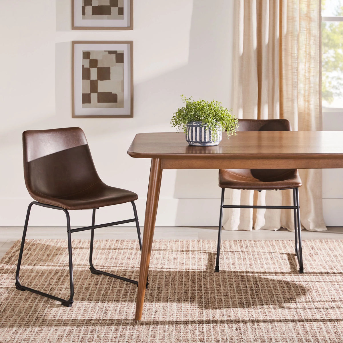 59" Mid-Century Wood Tapered Leg Dining Table K428110