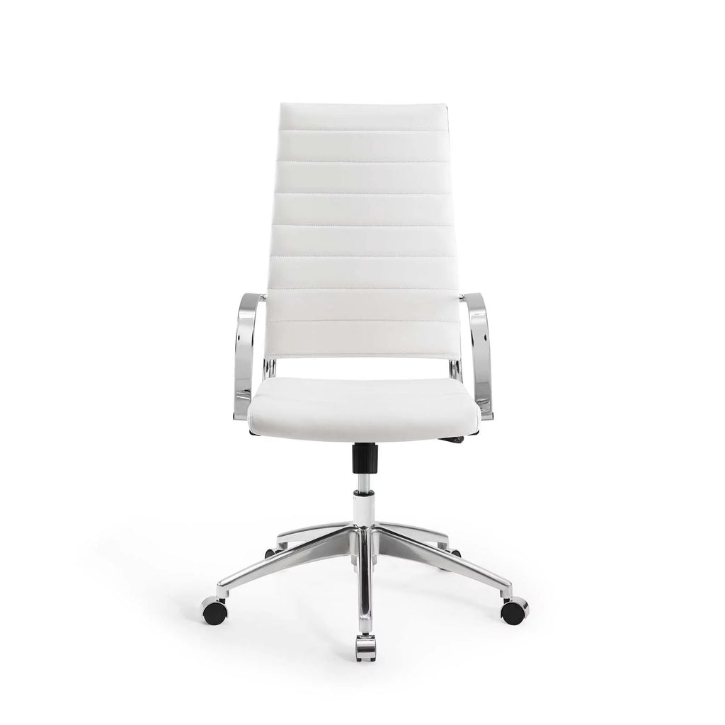 White Faux Leather High Back Chair Z465