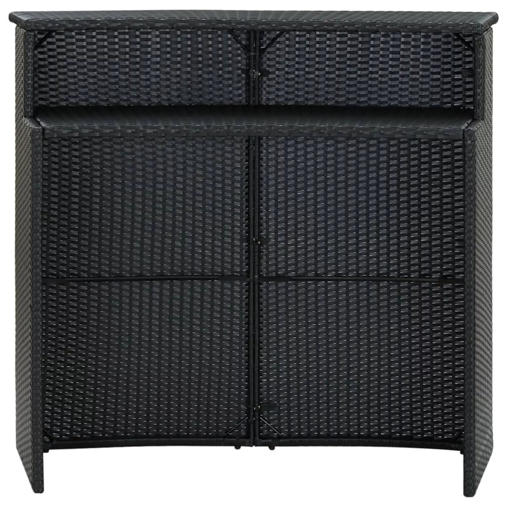 Black Poly Rattan 2-Tier Bar Table L9176