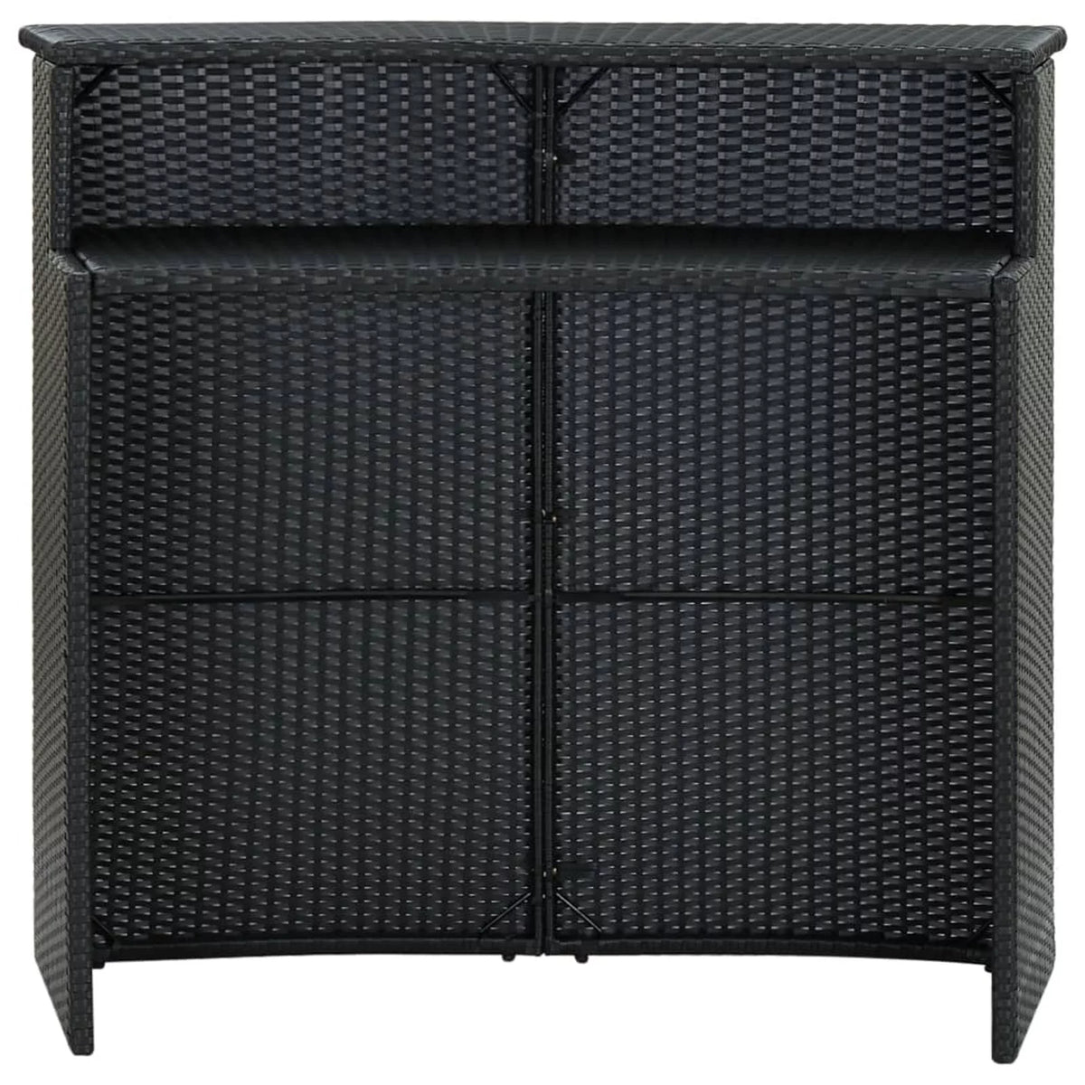 Black Poly Rattan 2-Tier Bar Table L9176