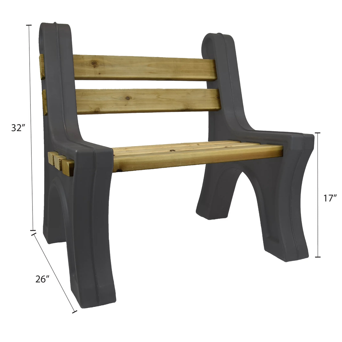 Lightweight Indoor or Outdoor Bench Ends Graphite V699899
