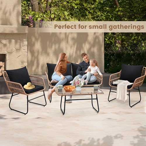 3 Pieces Beige All-Weather Wicker Patio Bistro Set C7196