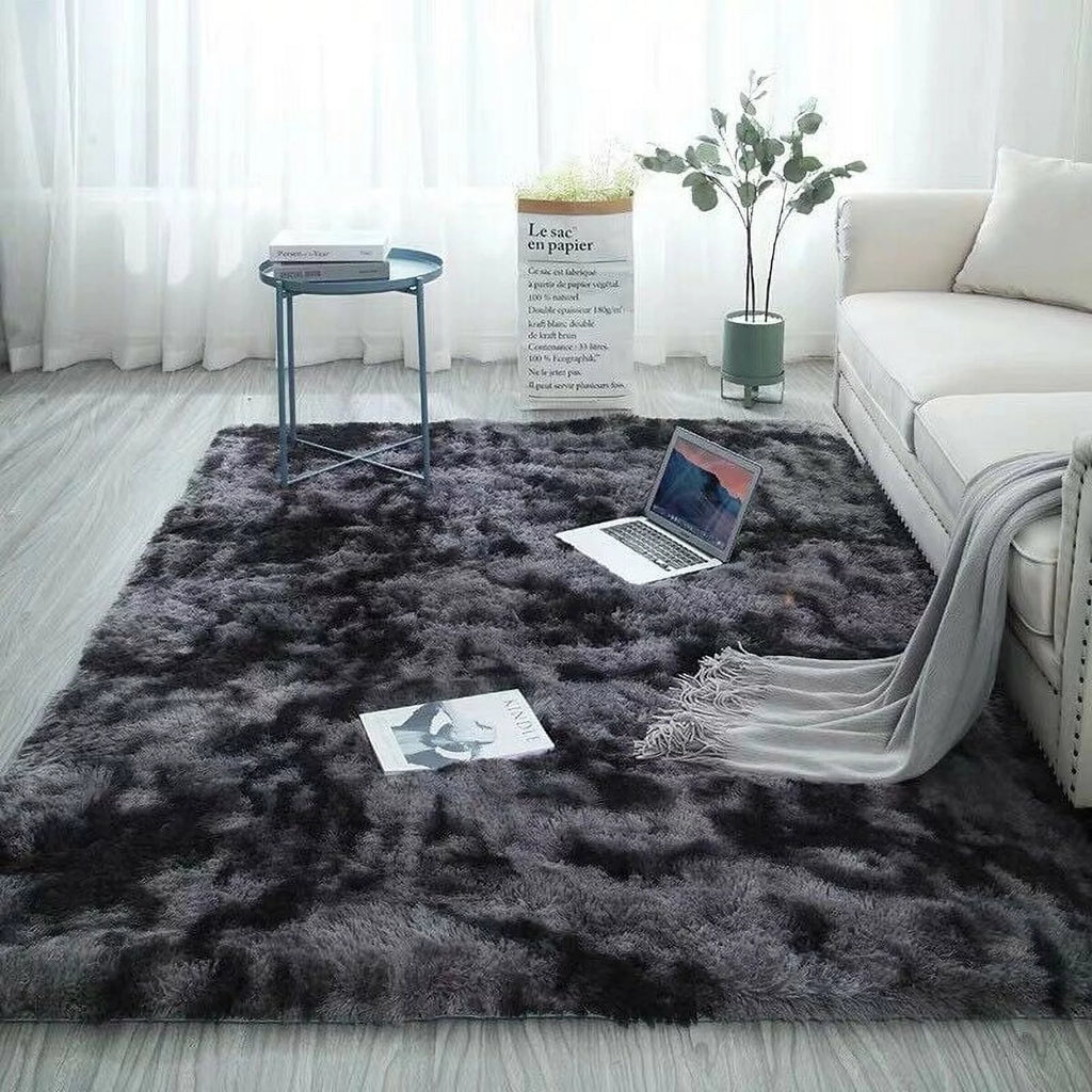 Super Soft Indoor Modern Rugs, Anti-Skid Washable, Dark Grey E58953