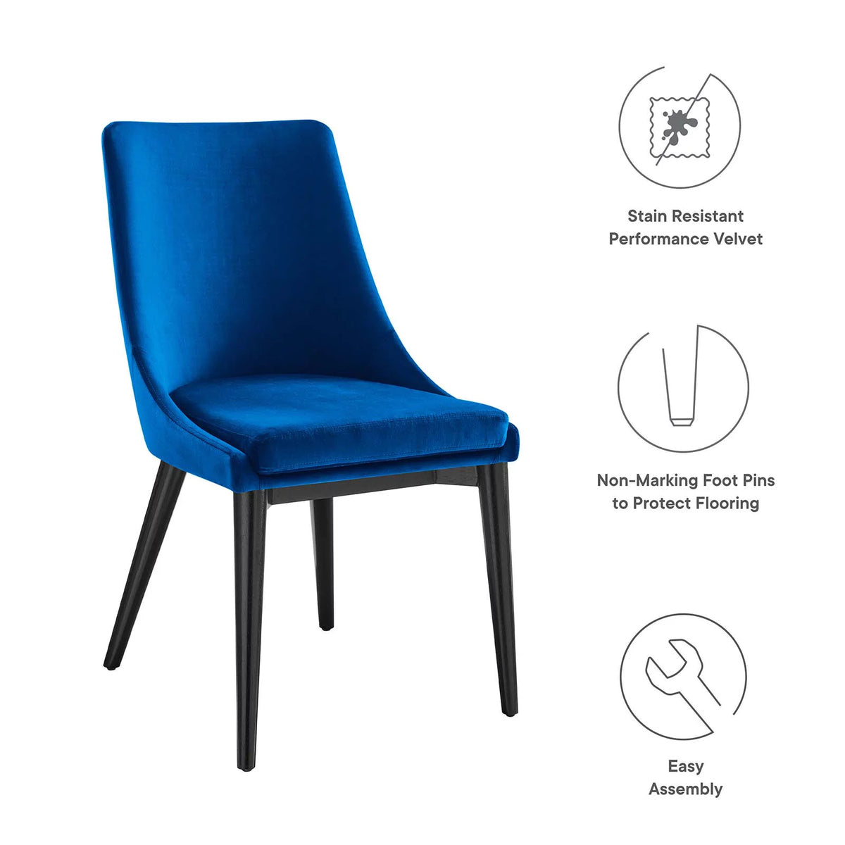 Blue Velvet Dining Chair D60087