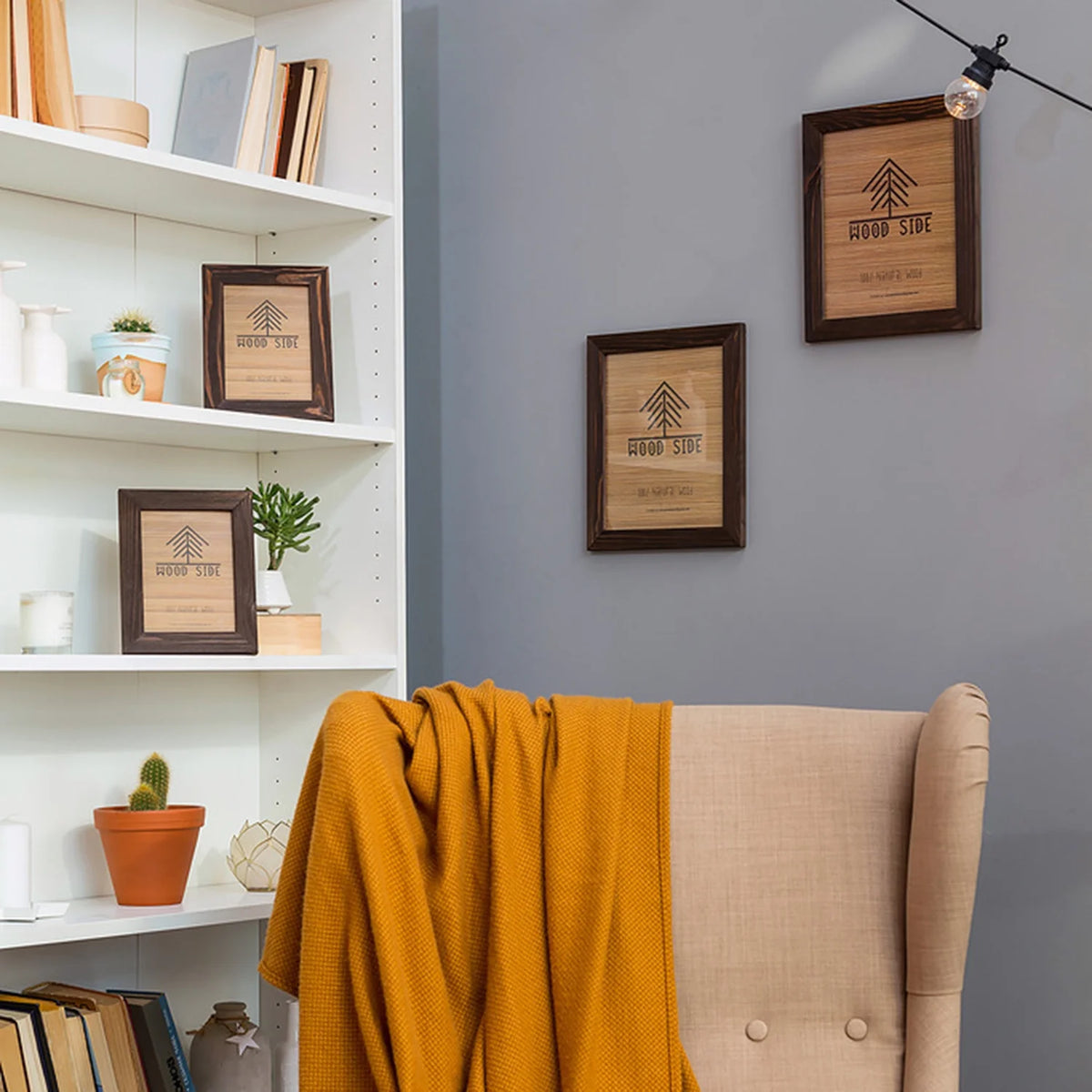 Rustic Wooden Picture Frames 8x10 Brown Wenge Set of 2 S20473