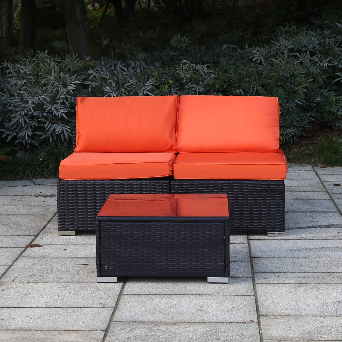 3 Pcs PE Rattan Wicker Patio Sofa Set M53444
