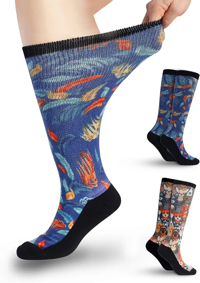 Extra Wide Non Binding Diabetic Socks D9863