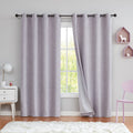 100% Blackout Linen Texture Curtain Panels 50"x95"x2 U556205