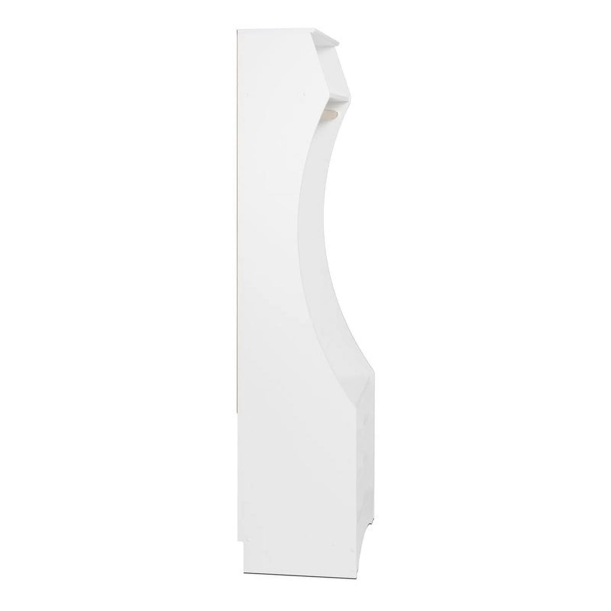 White Engineered Wood Wardrobe with Shoe Storage P13369