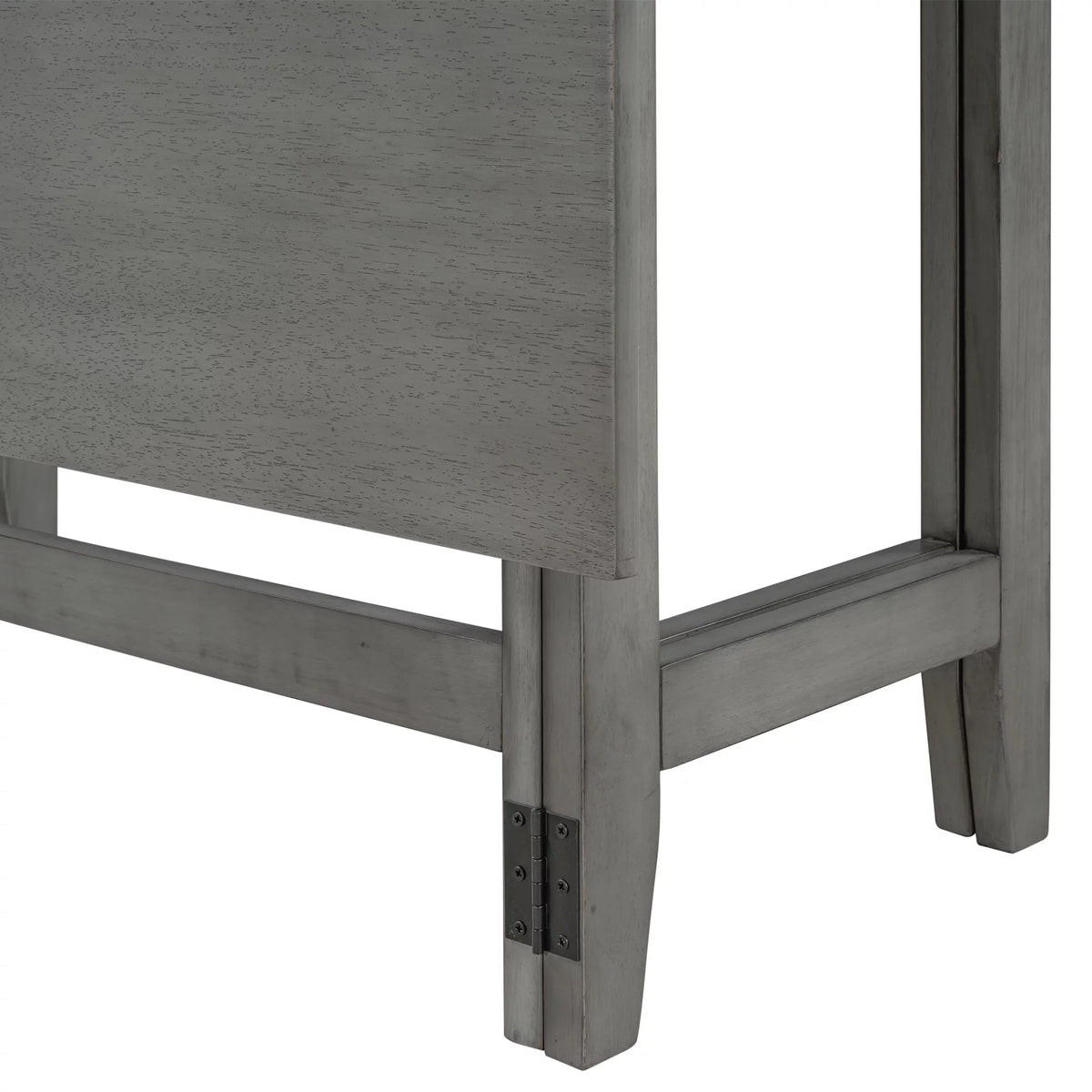 Gray Extendable Wood Dining Table with Drop Leaf J180620