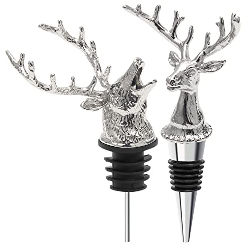 Deer Head Wine Pourer and Stopper with Silicone Rubber Fitting W52165