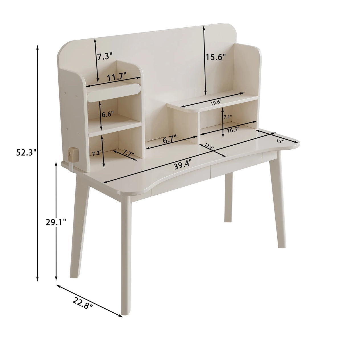 Kids Wooden Study Desk with Bookshelf and Two Drawers B837