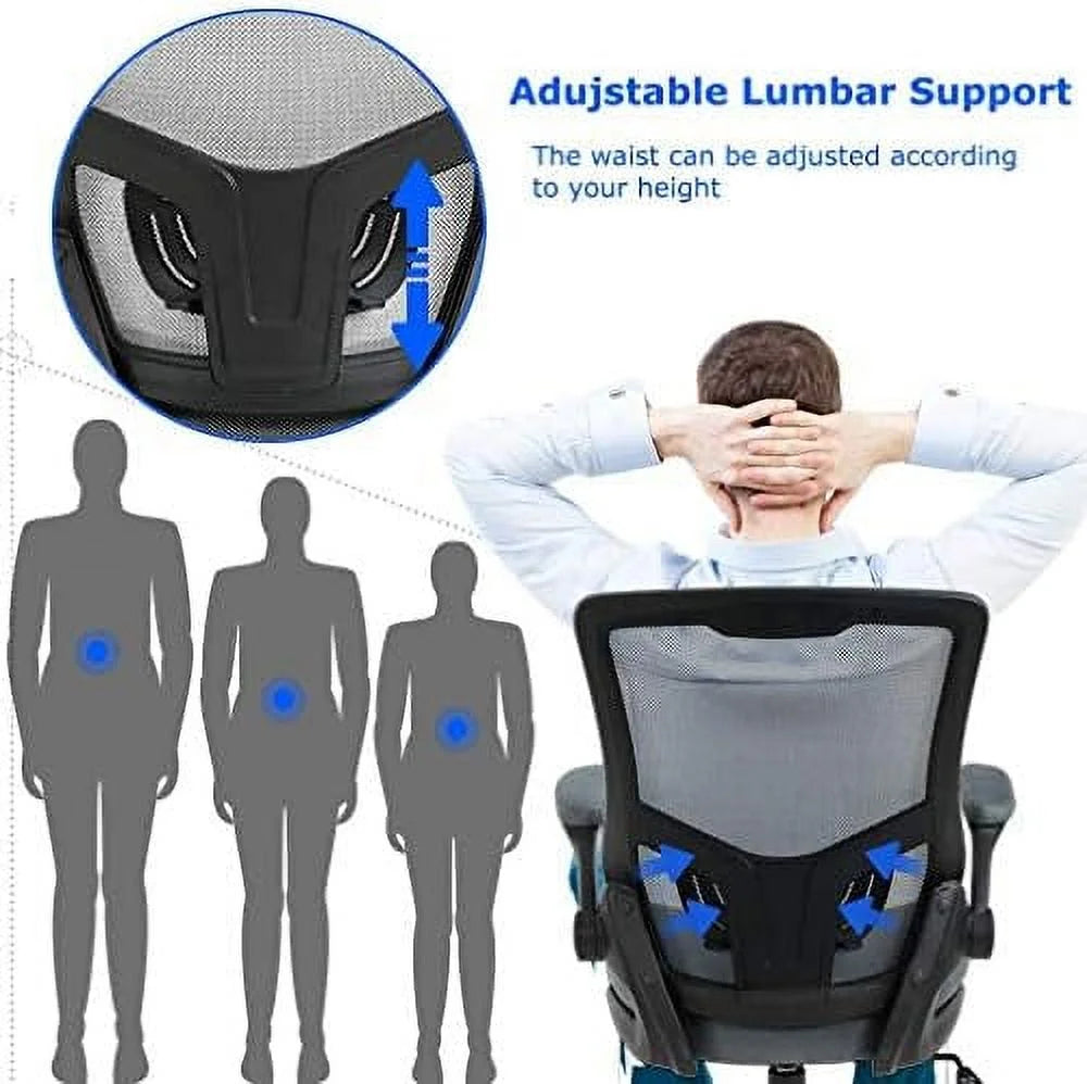 Black Mesh Ergonomic Office Chair with Lumbar Support W55906