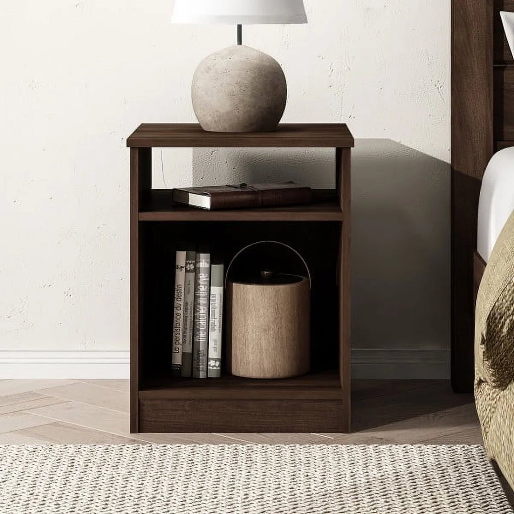 Dark Walnut Open Shelf Nightstand F40722