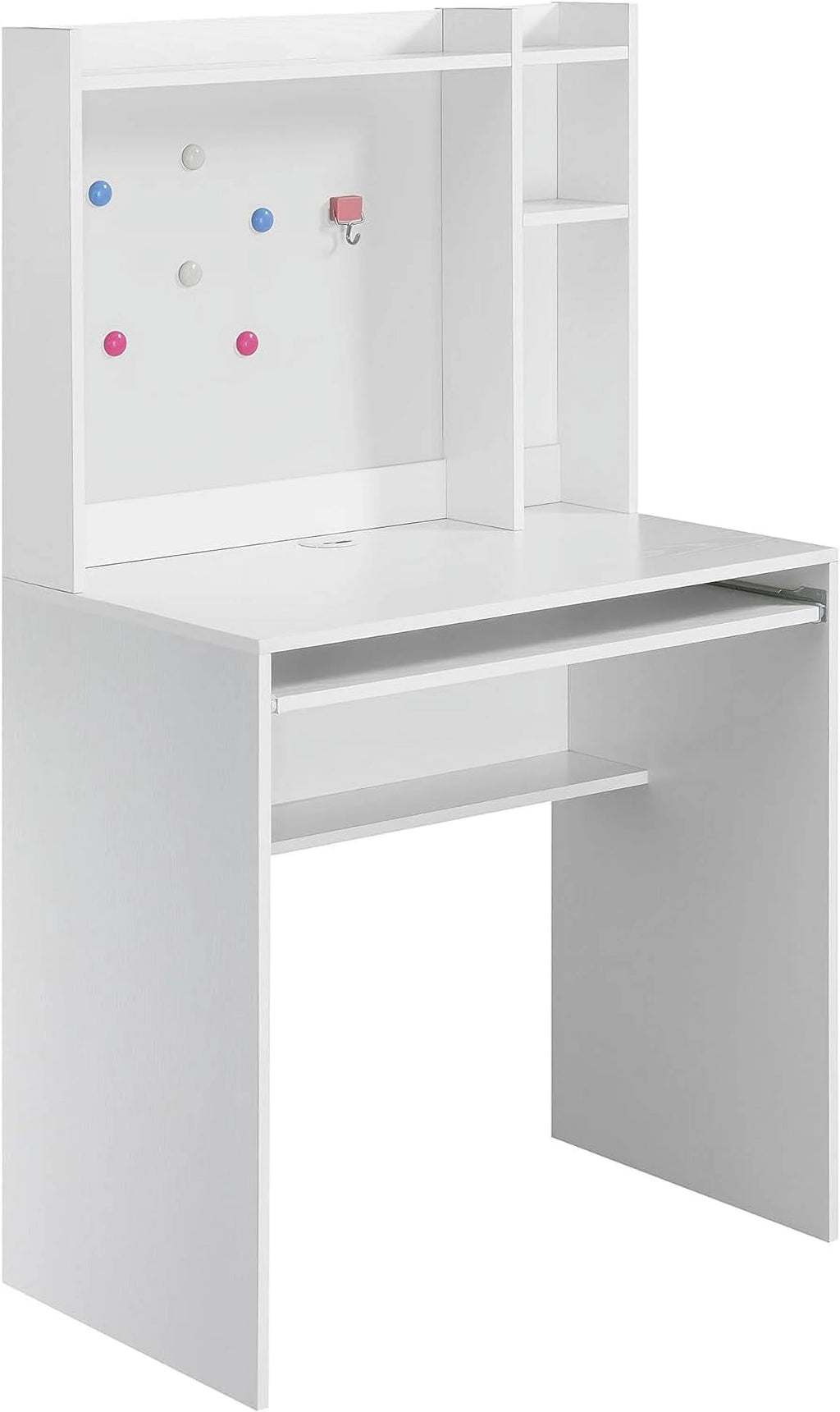 White Student Desk with Shelves D480887