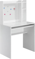 White Student Desk with Shelves D480887