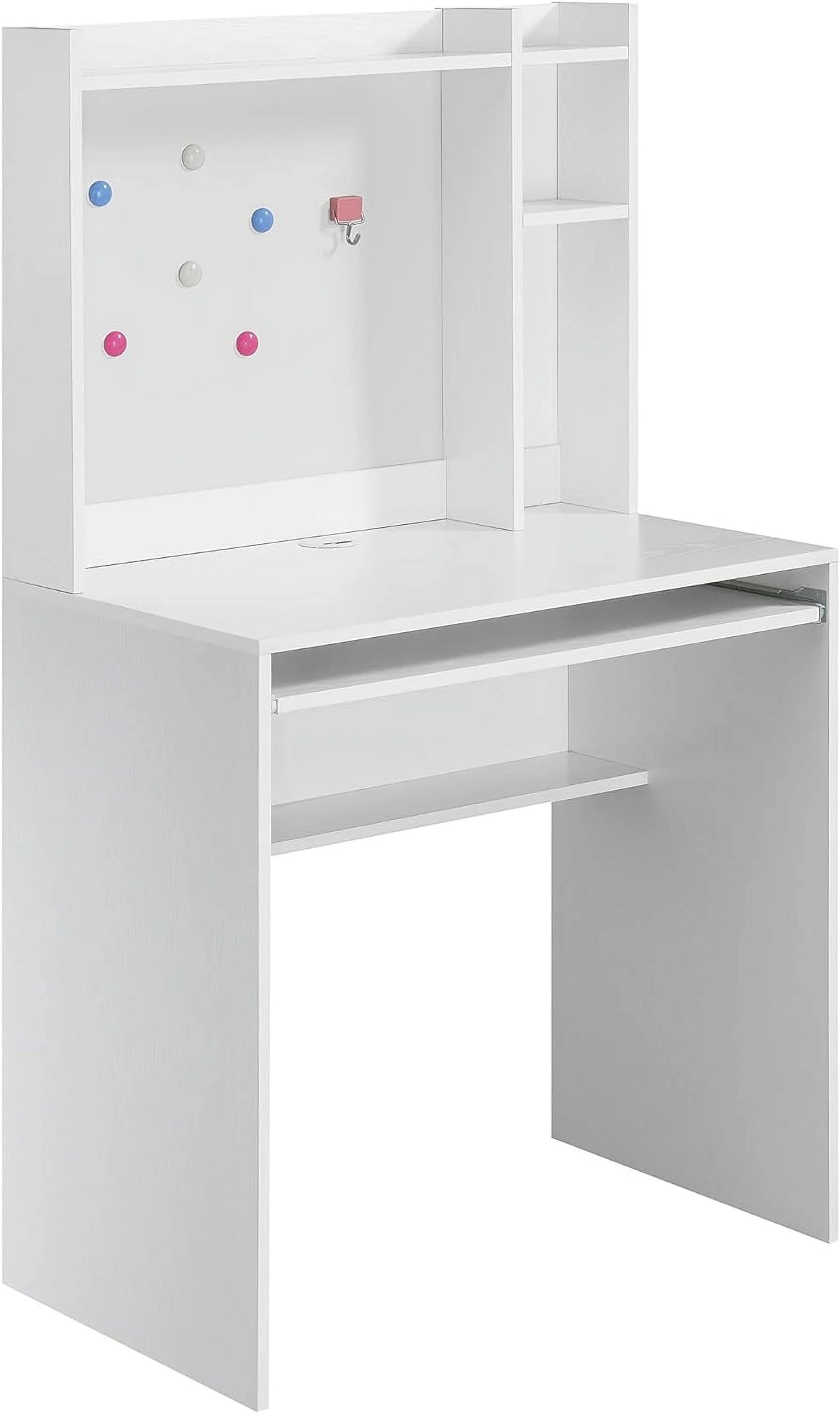 White Student Desk with Shelves D480887
