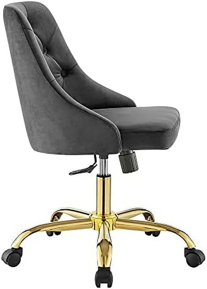Tufted Swivel Velvet Office Chair V7241