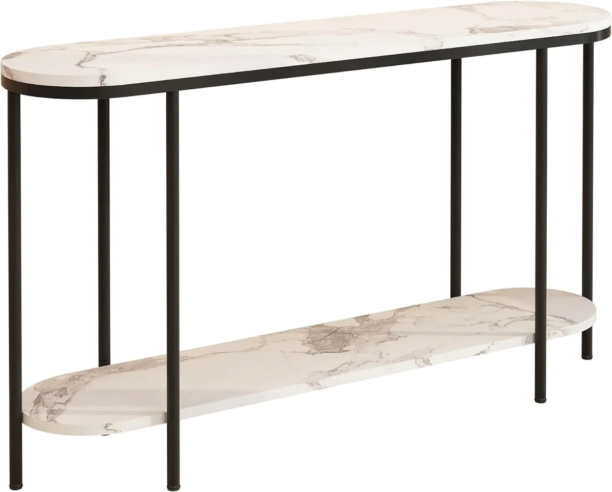 Faux Marble 2 Tier Sofa Table N308