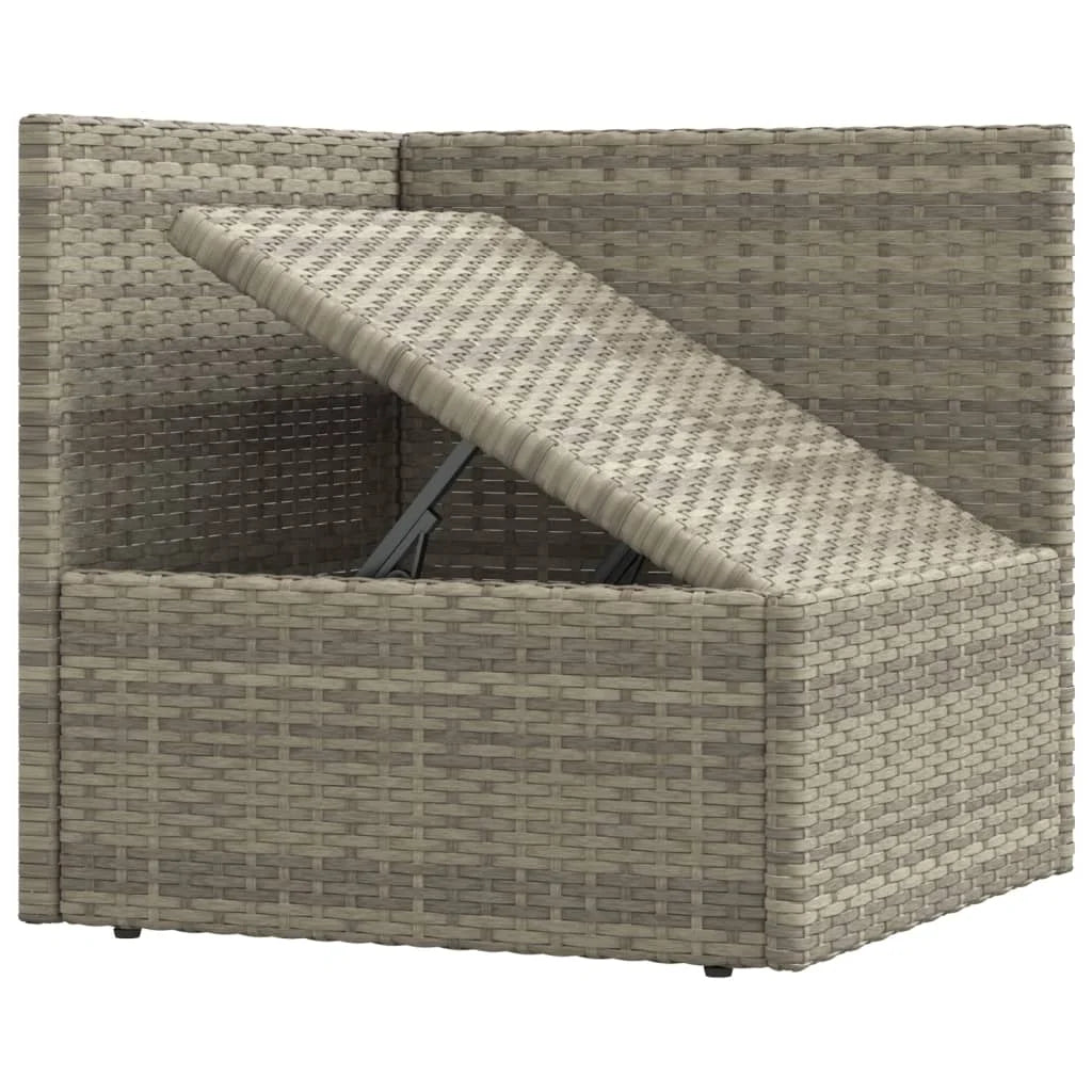 8 Piece Patio Set with Cushions Gray Poly Rattan I46971