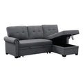Dark Gray Reversible Fabric Sleeper Sofa with Storage Chaise O805