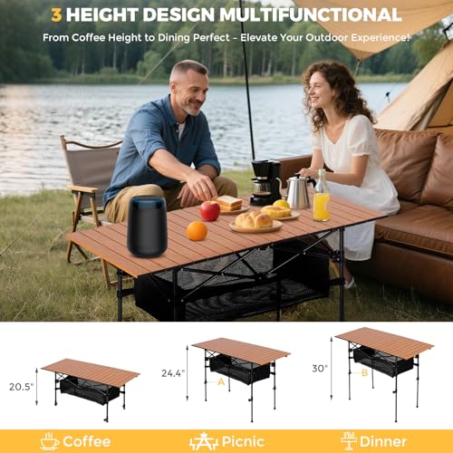 Portable Folding Aluminum Camping Table with Carry Bag Z7582