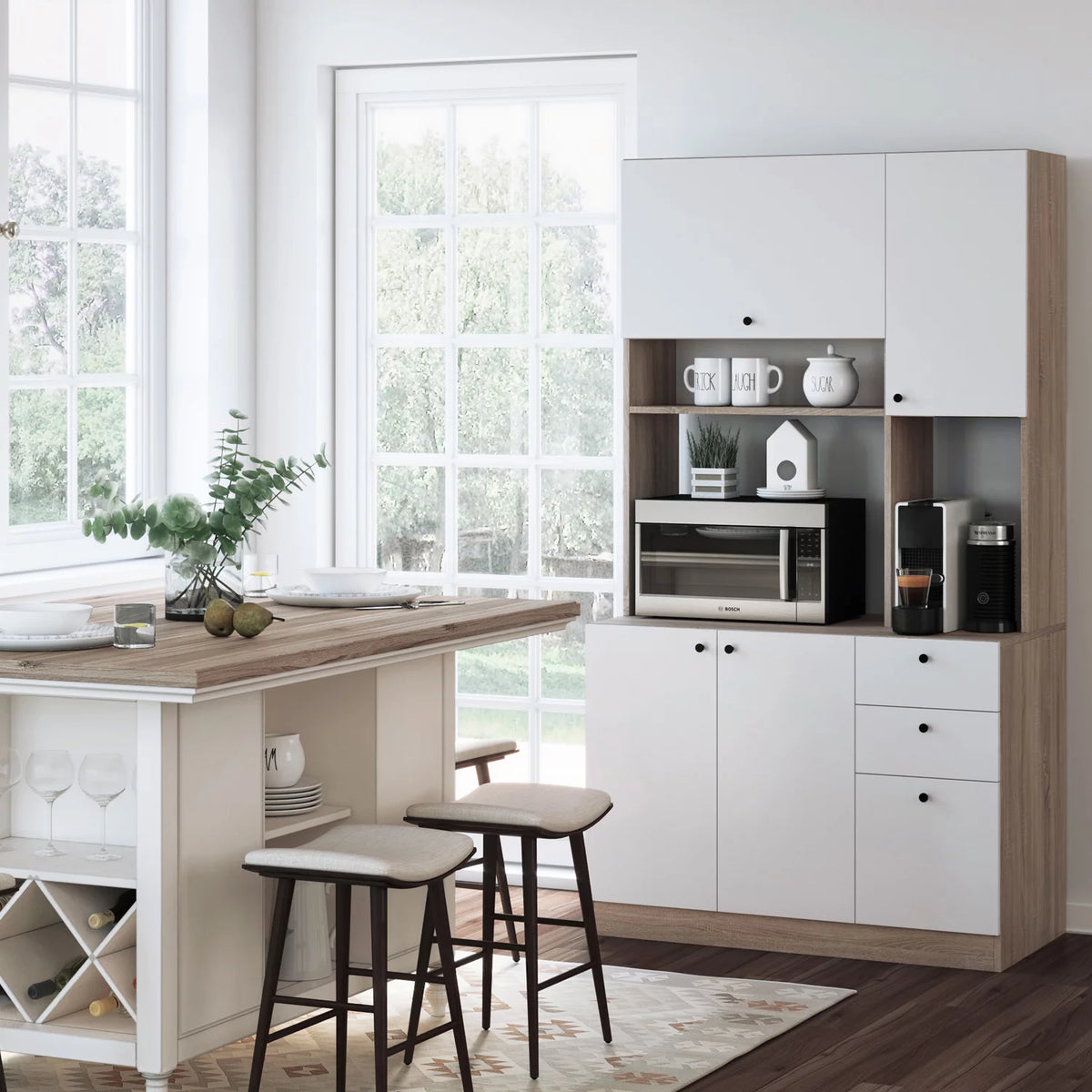 White Pantry Kitchen Storage Cabinet U158