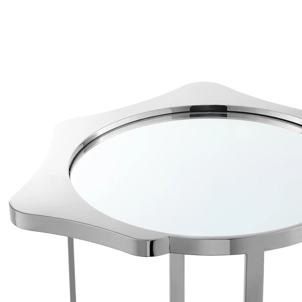 Abstract End Table with Mirrored Top E31452