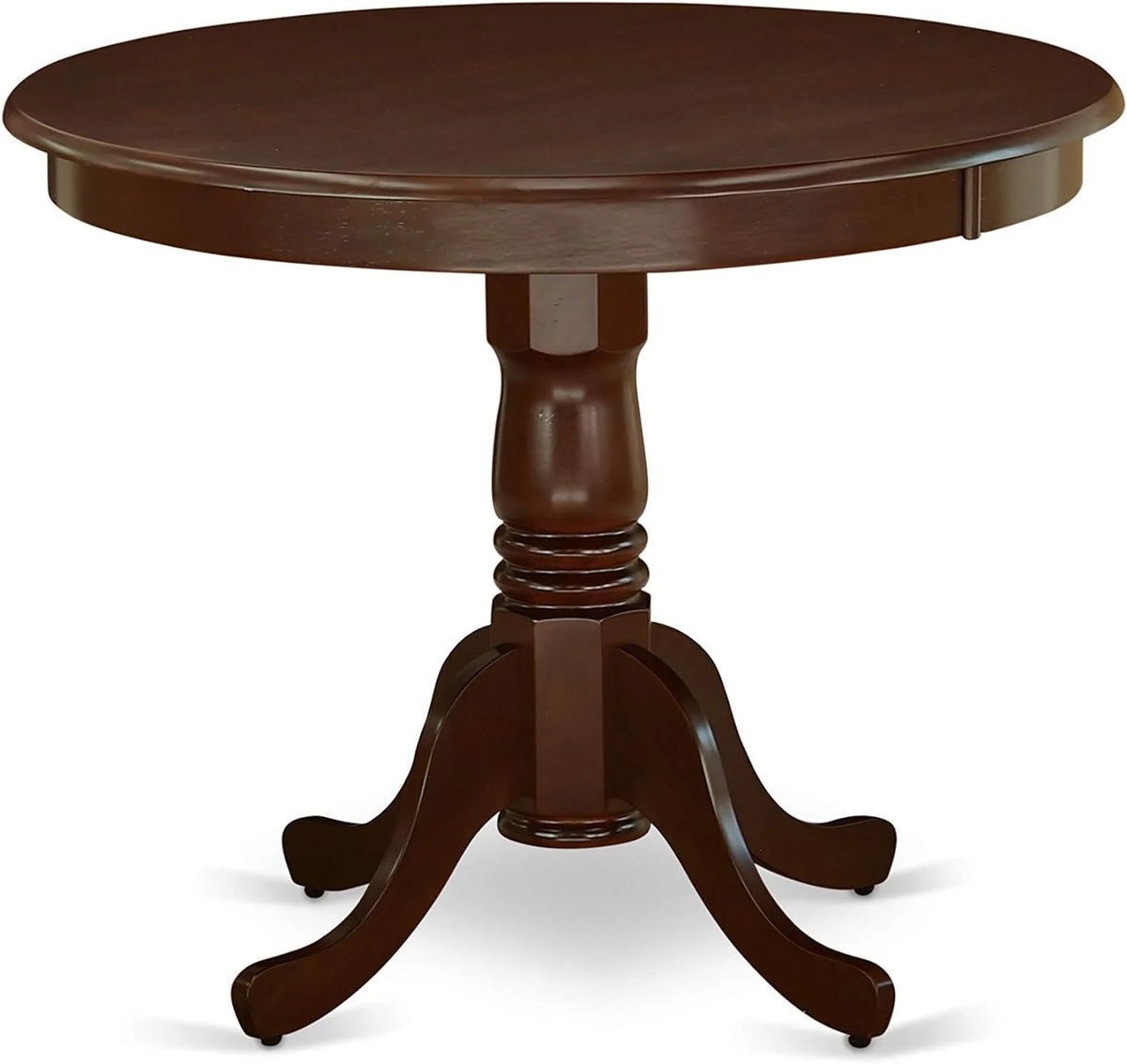 Antique 3 Piece Round Dining Table and 2 Faux Leather Chairs W67743