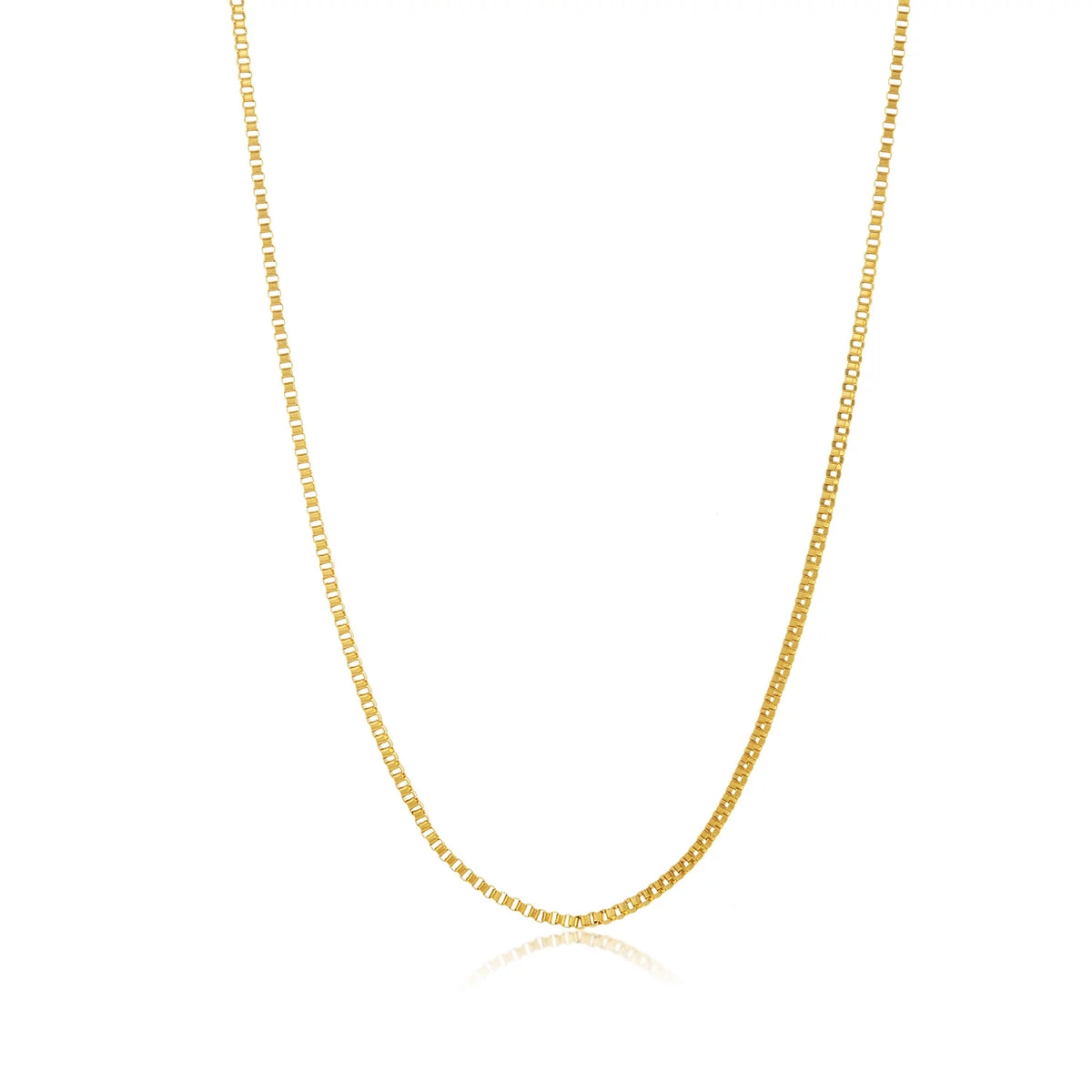 24k Yellow Gold Plated Stainless Steel Box Chain Necklace I84668