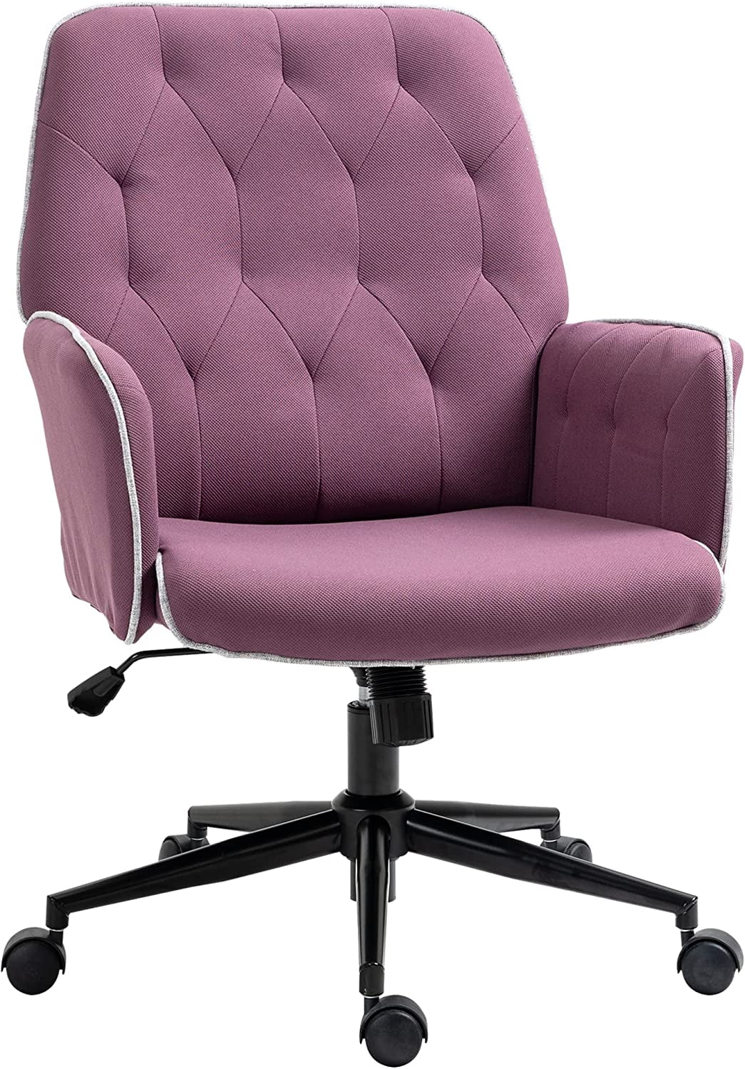Purple Tufted Spandex Office Desk Chair with Adjustable Height B43596