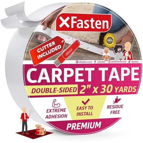 Double Sided Carpet Tape 2 Inch x 30 Yards Residue-Free T15165