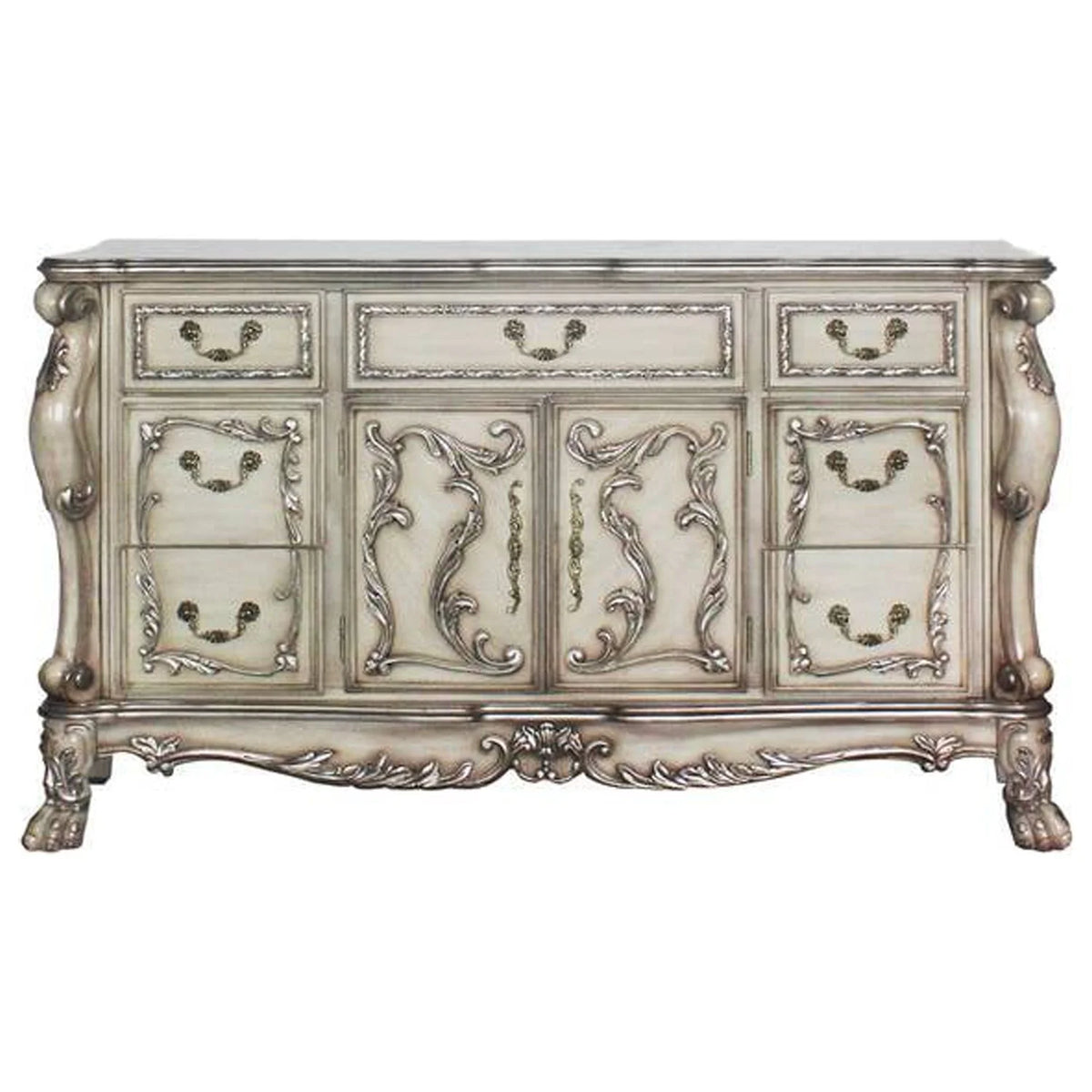 Vintage Bone White Dresser Q785