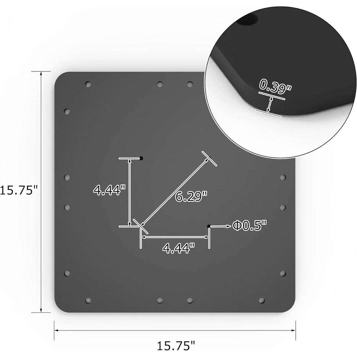 Offset Patio Umbrella Steel Plate Base E16826