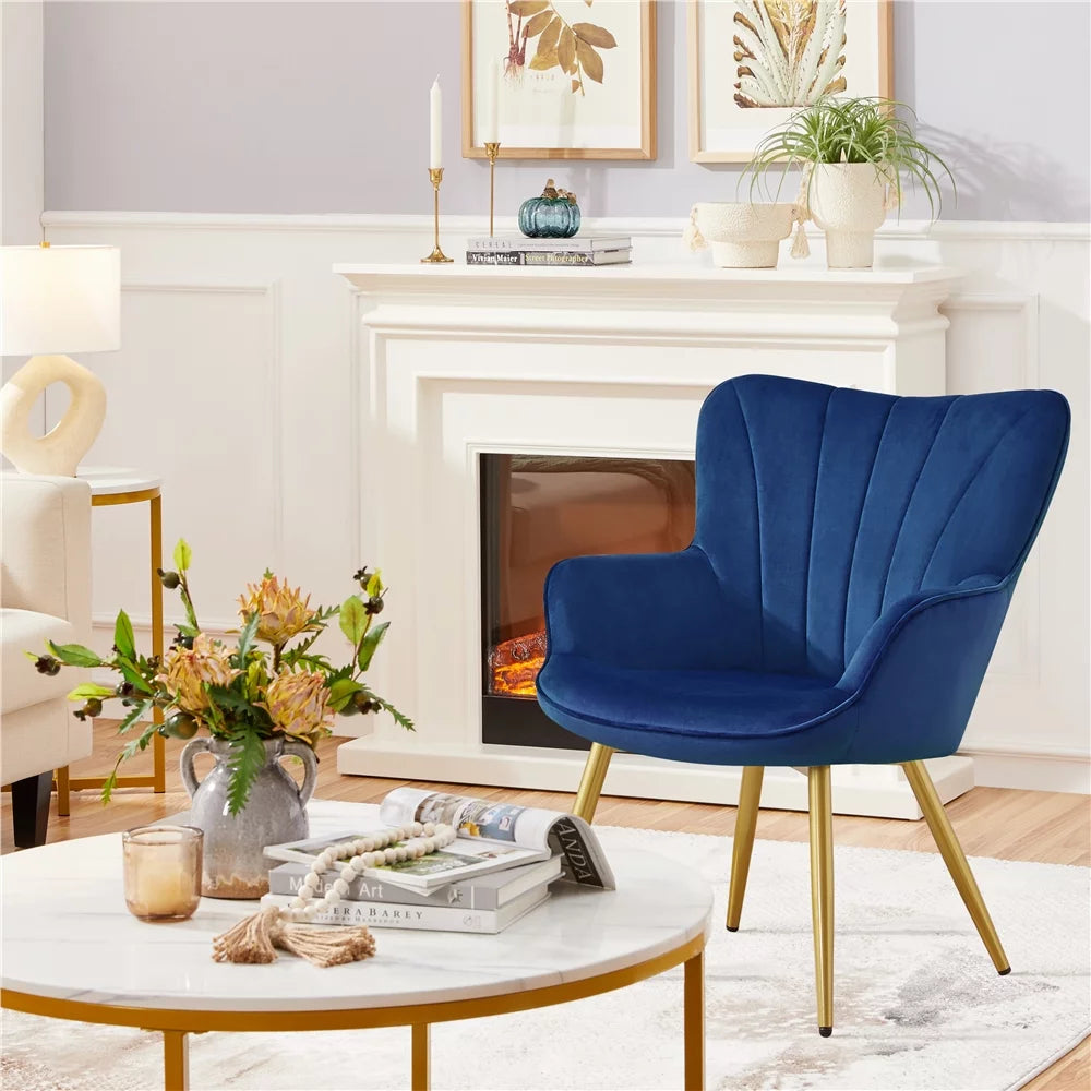 Blue Velvet Upholstered Accent Chair U975