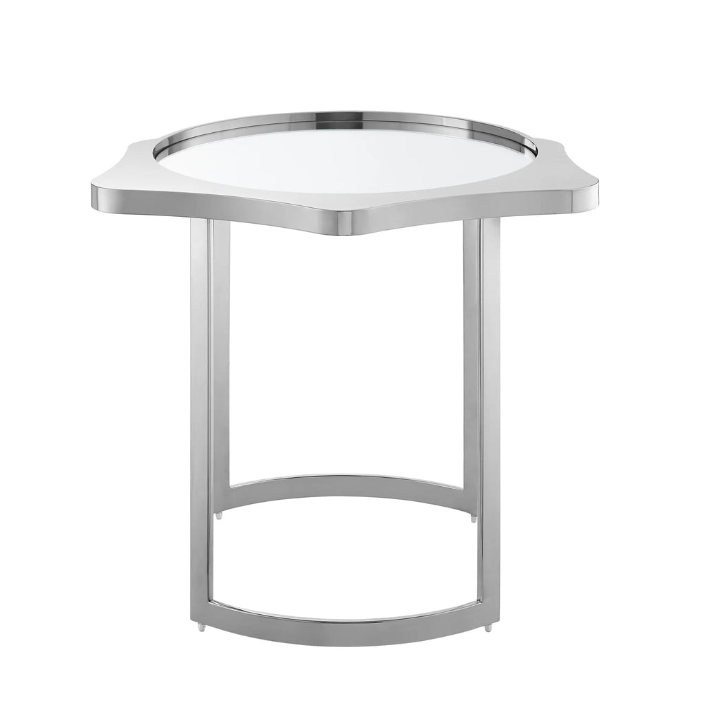 Abstract End Table with Mirrored Top E31452